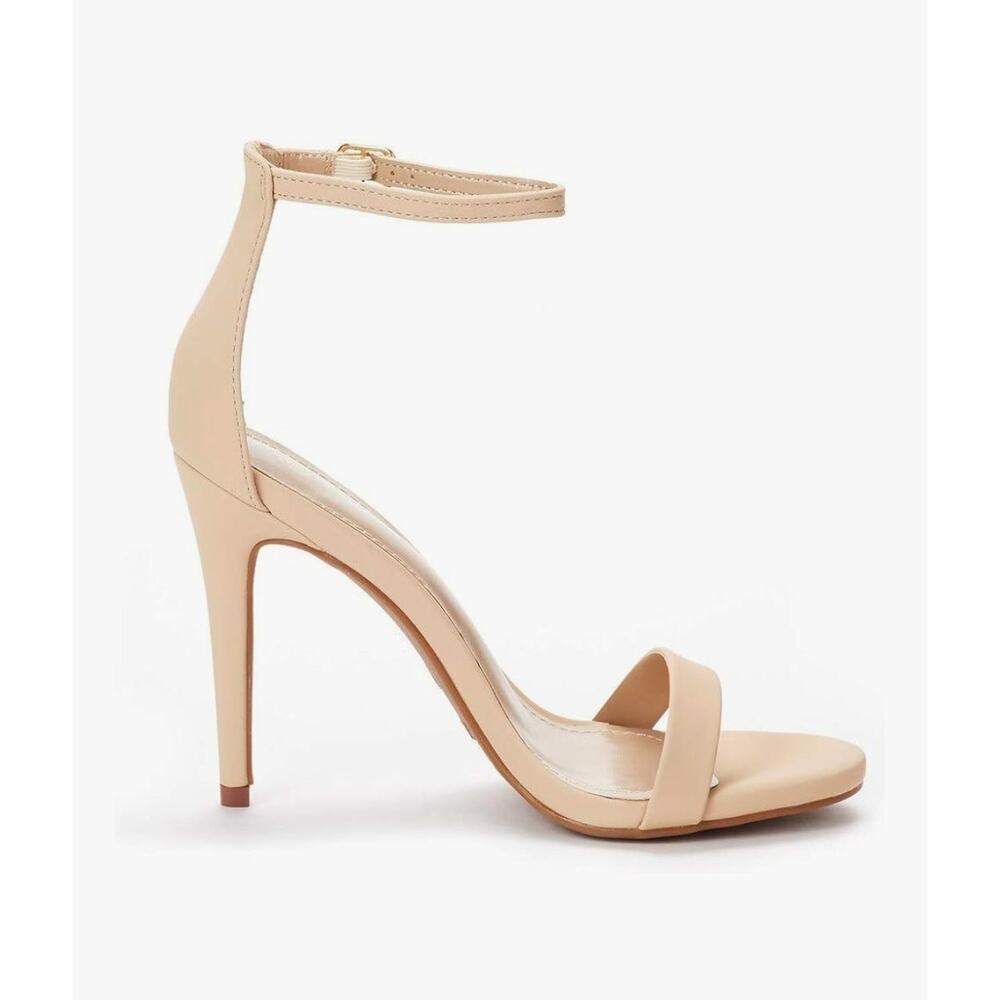 DREAM PAIRS Women's High Heels, Ankle Strap Stilettos, Round Open Toe, Nude, 6.5 - Picture 3 of 4